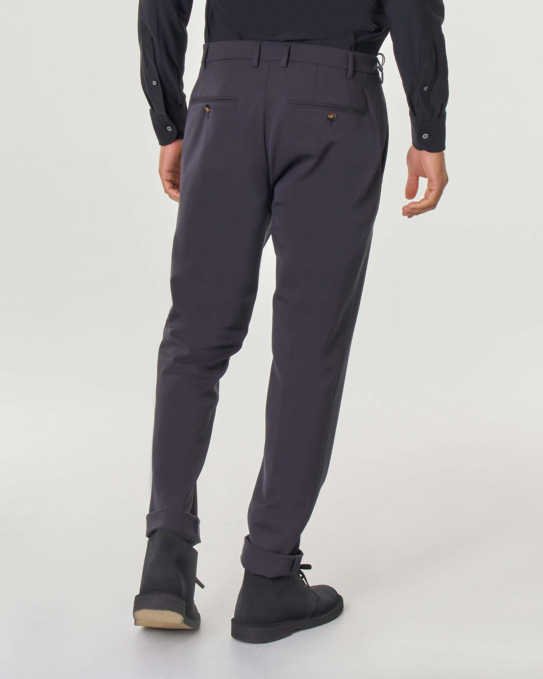 Pantalone chino grigio antracite in tessuto tecnico hyper comfort di lana