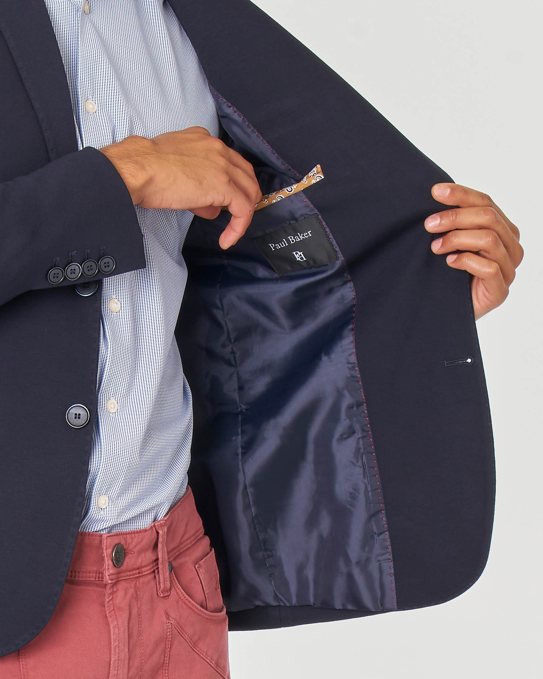 Blazer blu in jersey di viscosa stretch