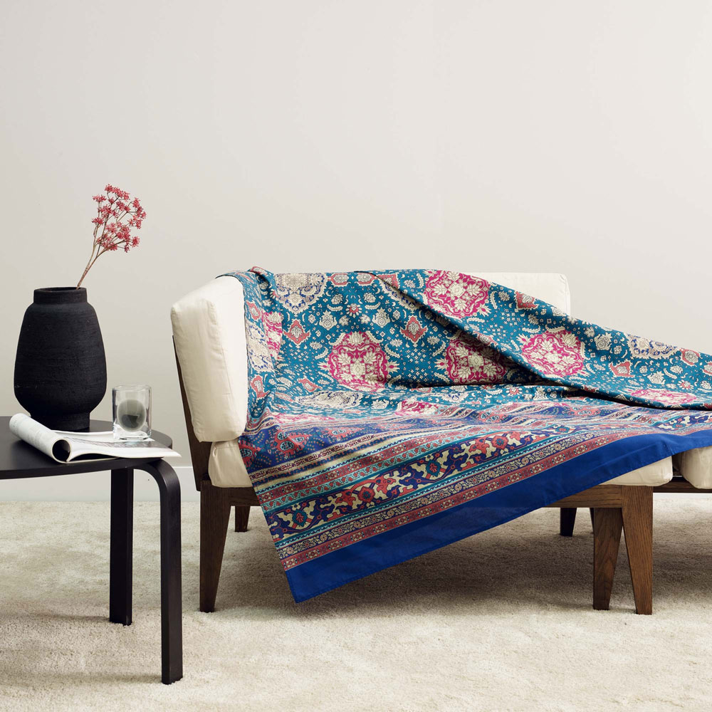 Bassetti Piazza San Marco – Set Biancheria Da Letto In Cotone 3 Pezzi (200x200 Cm + Federe 80x80 Cm), Chiusura Lampo, Blu