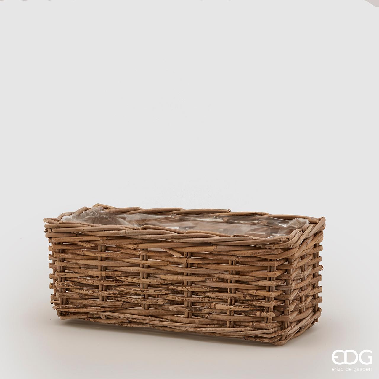 Cesto in Rattan Rettangolare + Nylon 38x17x15h Edg