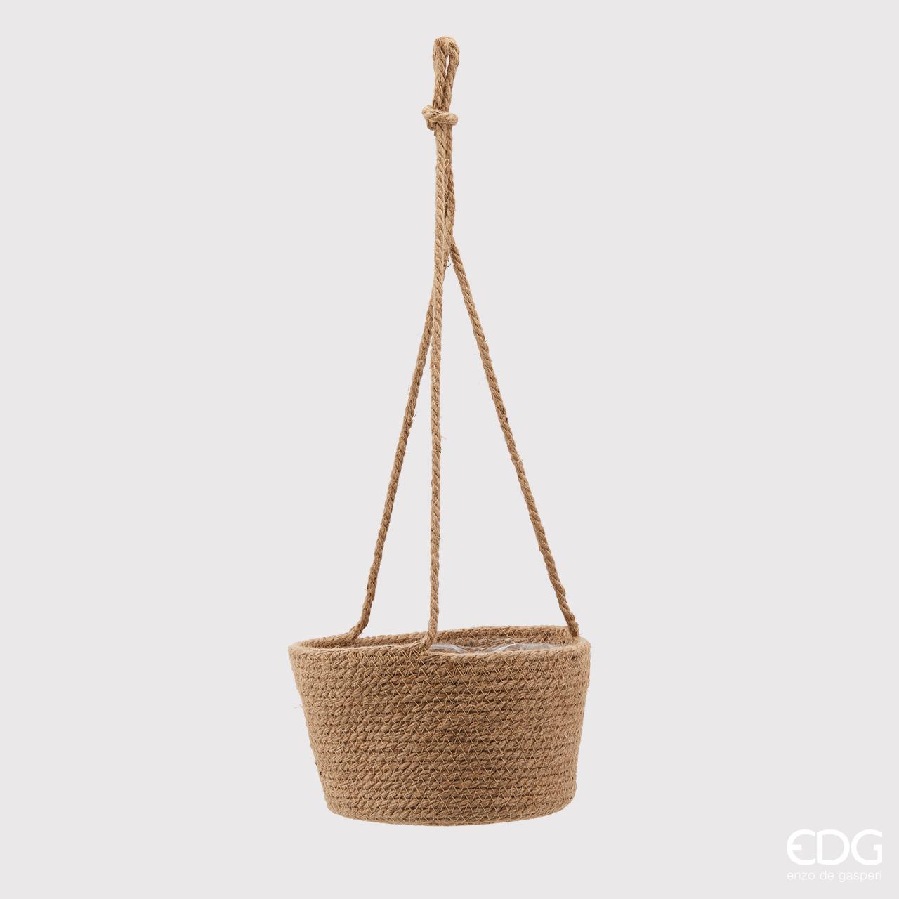 Cesto in Iuta Rotondo da Appendere h.61 d.23 Edg