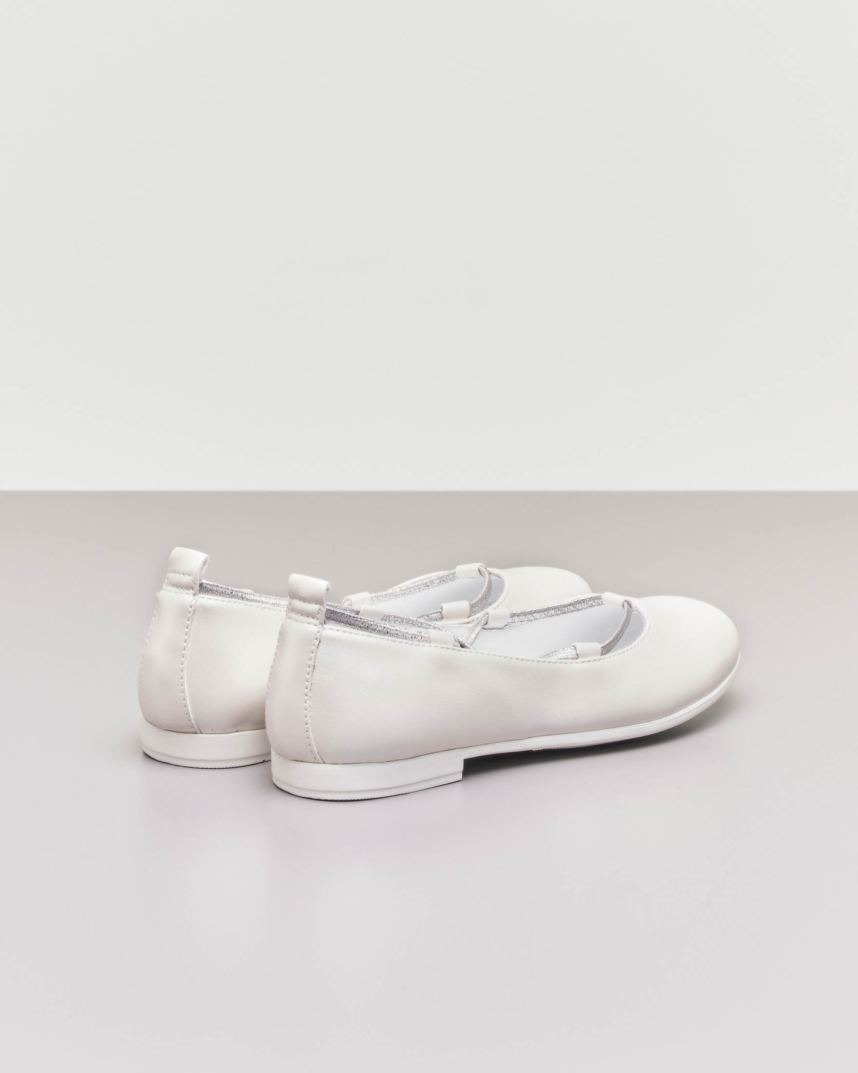 Ballerina bianca da cerimonia in pelle 30-34
