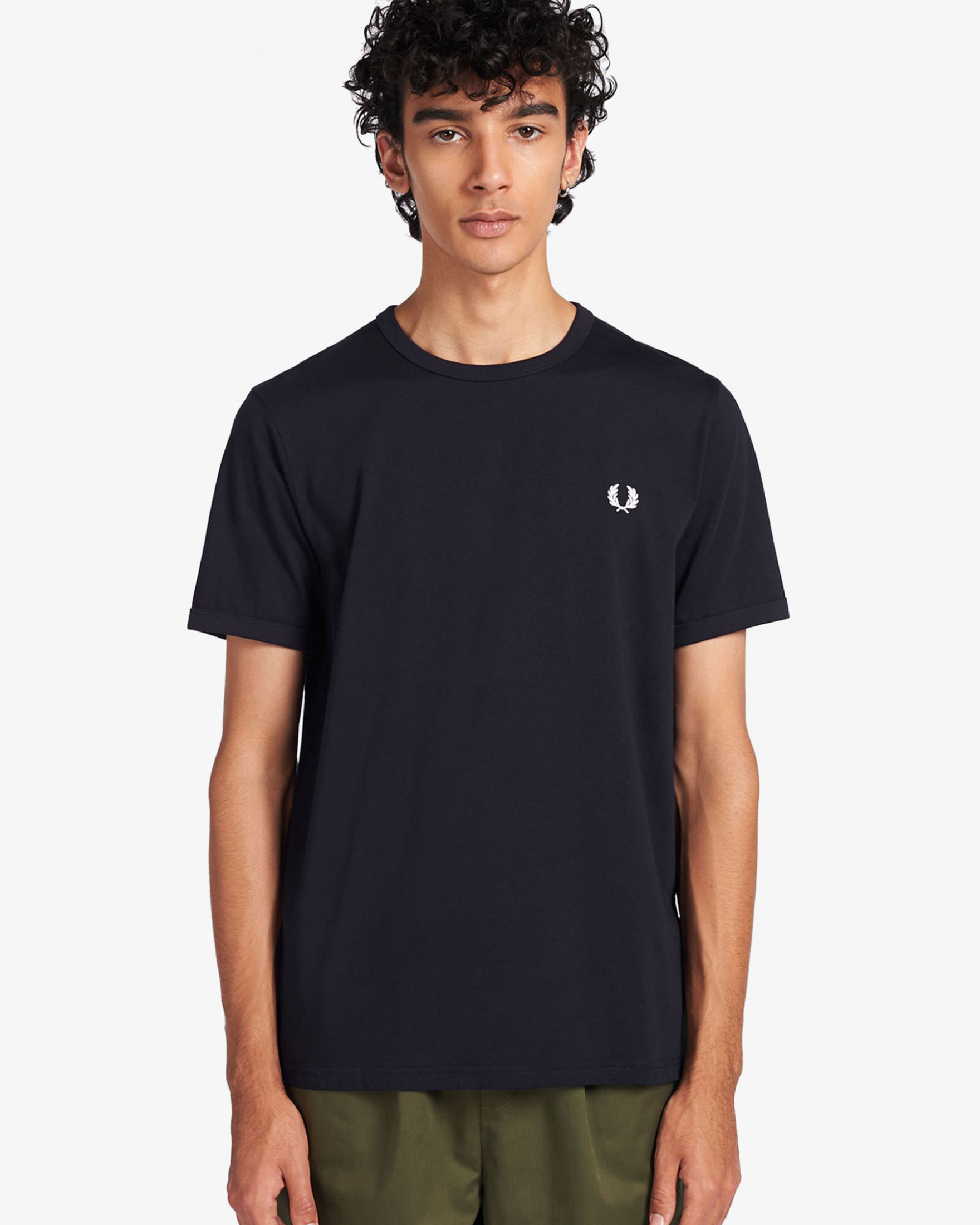 T-shirt mezza manica Fred Perry blu tinta unita