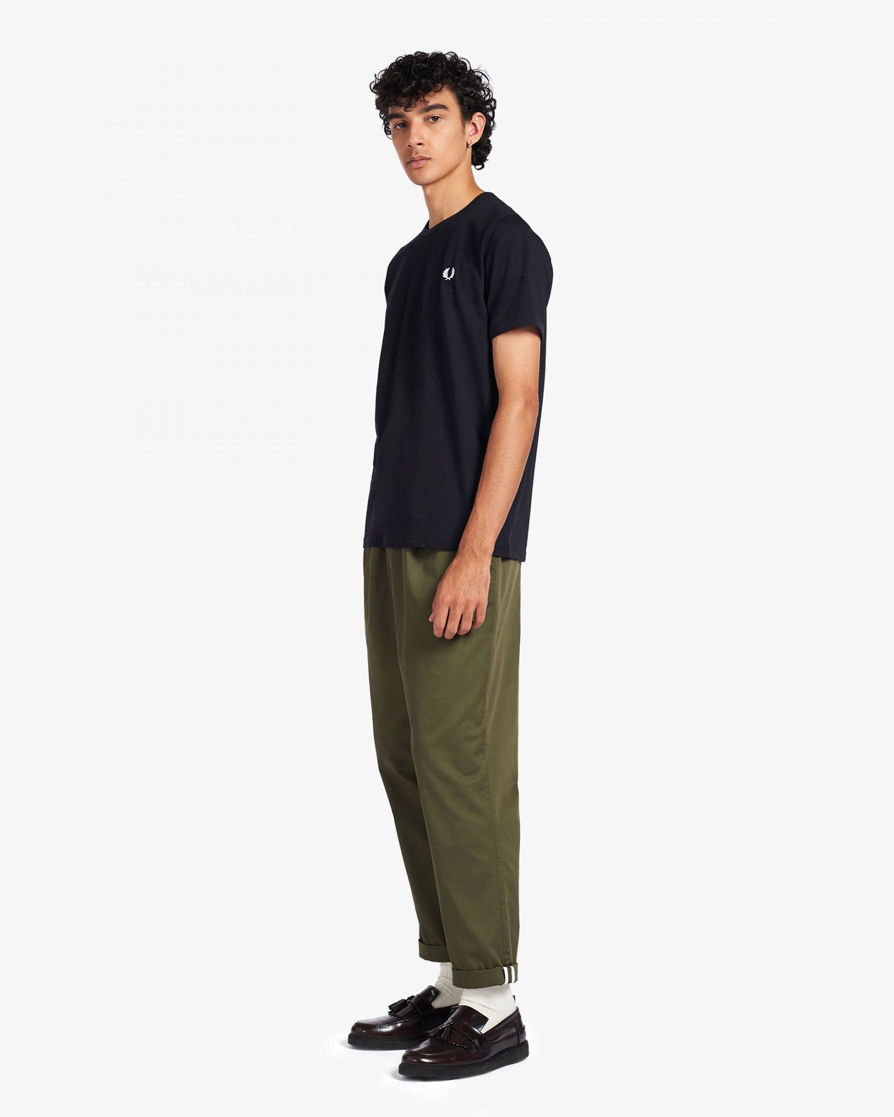 T-shirt mezza manica Fred Perry blu tinta unita