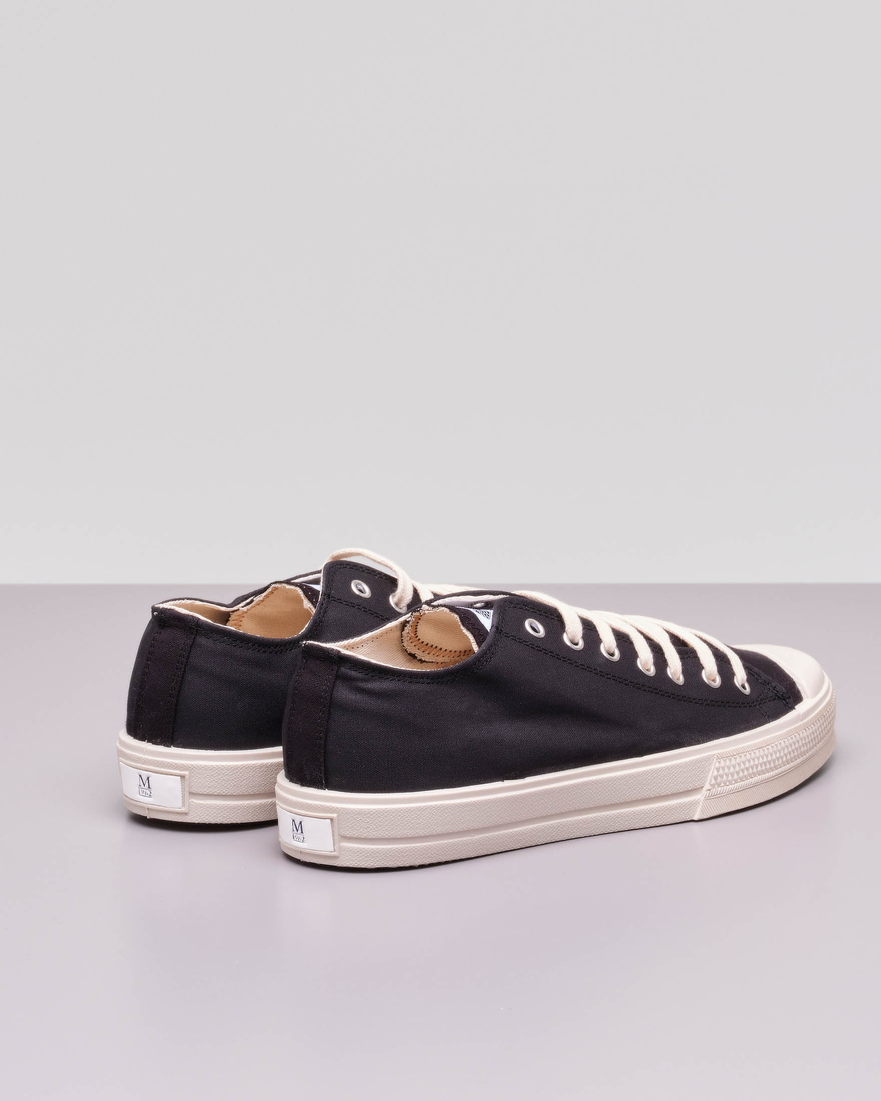 Sneakers nere in tela di cotone