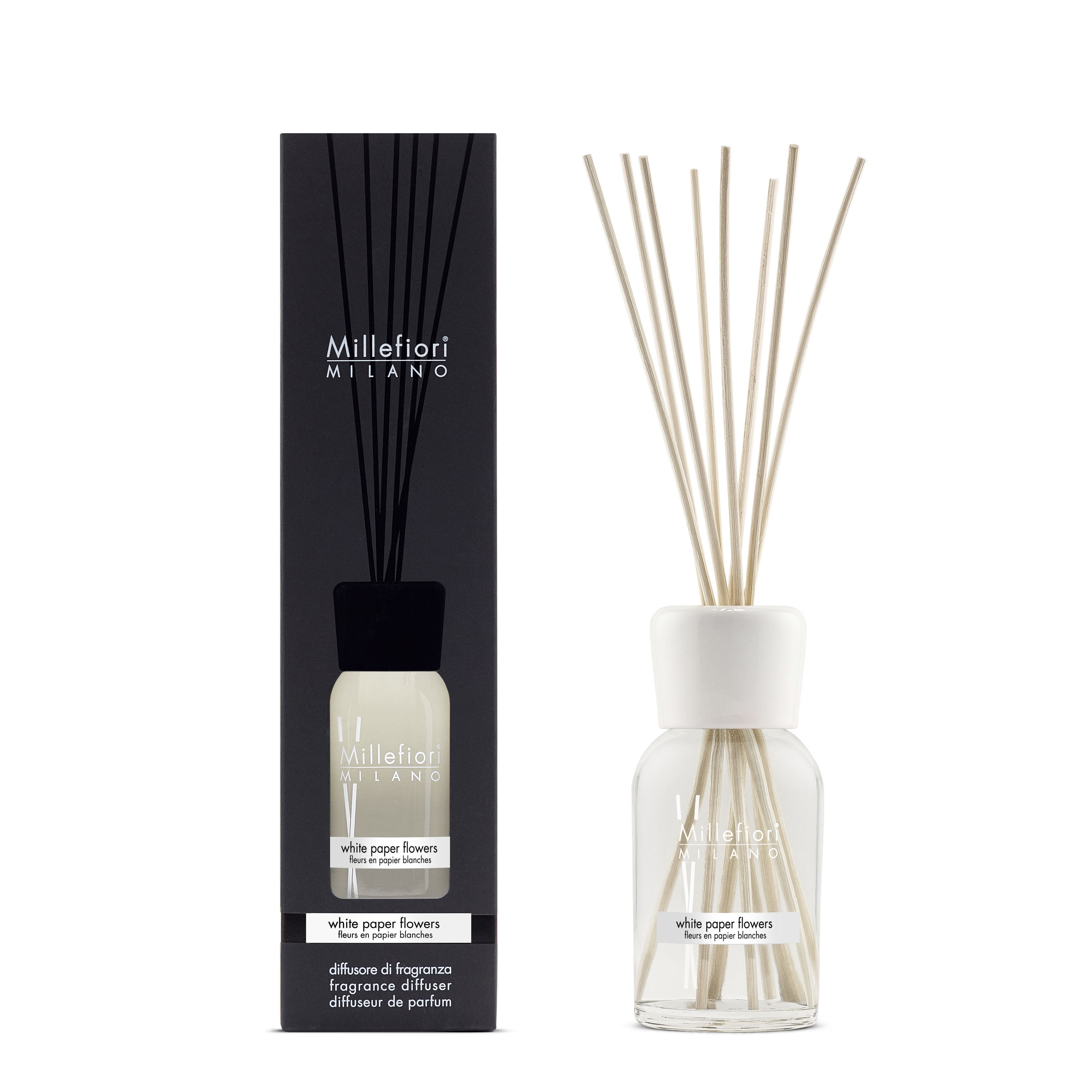 Diffusore di Fragranza a Stick 250 ml. White Paper Flowers Millefiori Milano