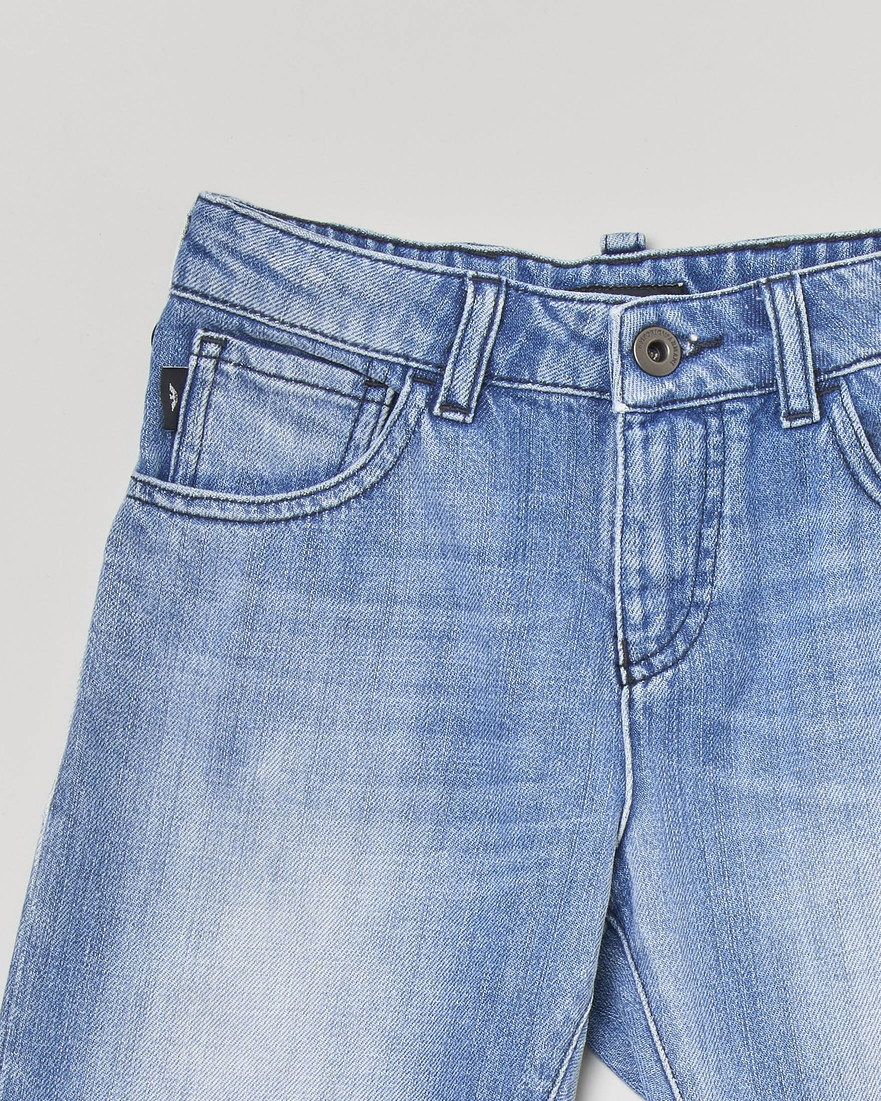 Bermuda jeans lavaggio chiaro stone washed 8-14 anni image