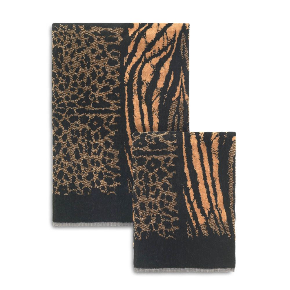 Animal Print Zebra in Winter Brown and Beige Hand & Bath Towel by