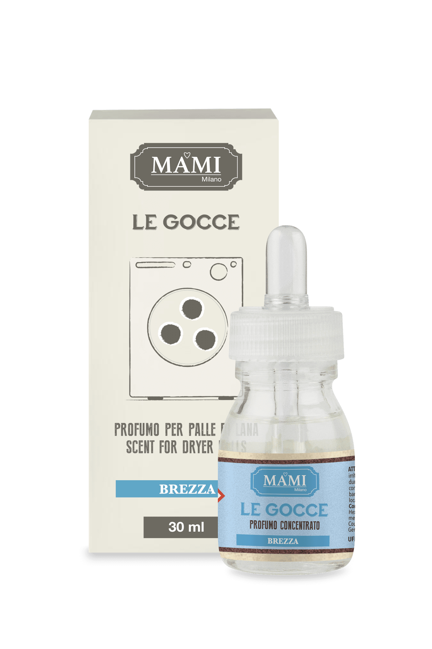 Gocce per Palle di Lana Asciugatrice 30 ml. Brezza Mami Milano