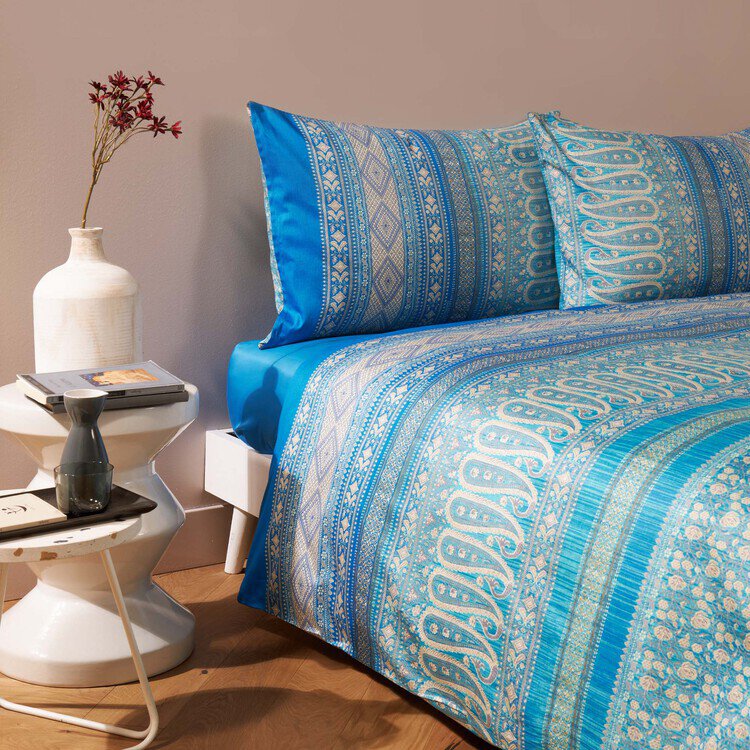 Bassetti Granfoulard  Duvet cover in turquoise P. Ducale C1 satin