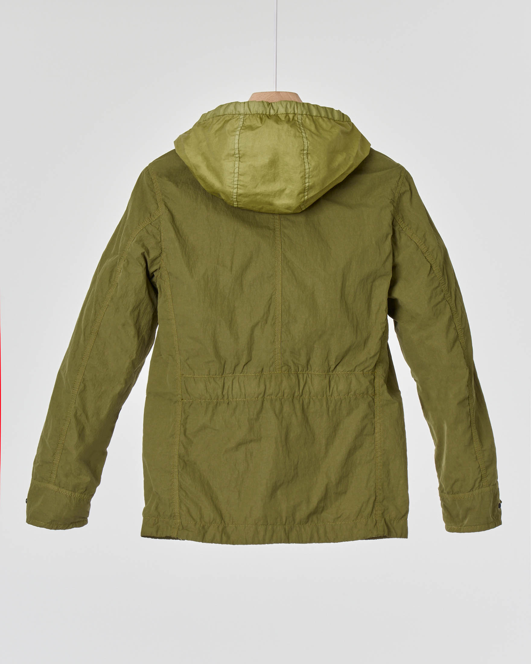 Field Jacket verde militare in canvas di cotone e nylon anni