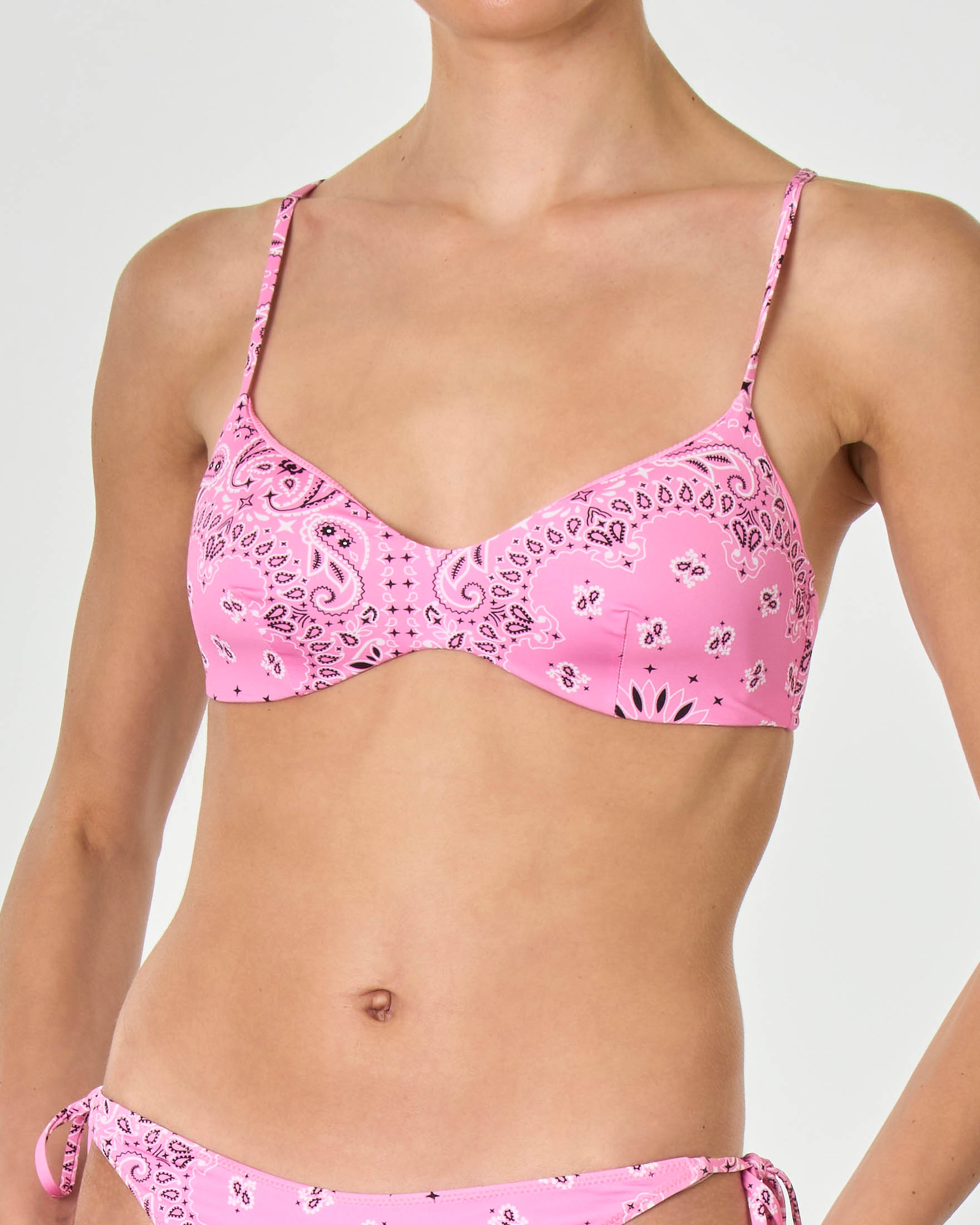 Donna NUOVI Taglia 8 10 Neon Rosa Bianco Dietro Il Collo Top Bikini Donna NUOVI Taglia 8 10 Neon Rosa Bianco Dietro Il Collo Top Bikini