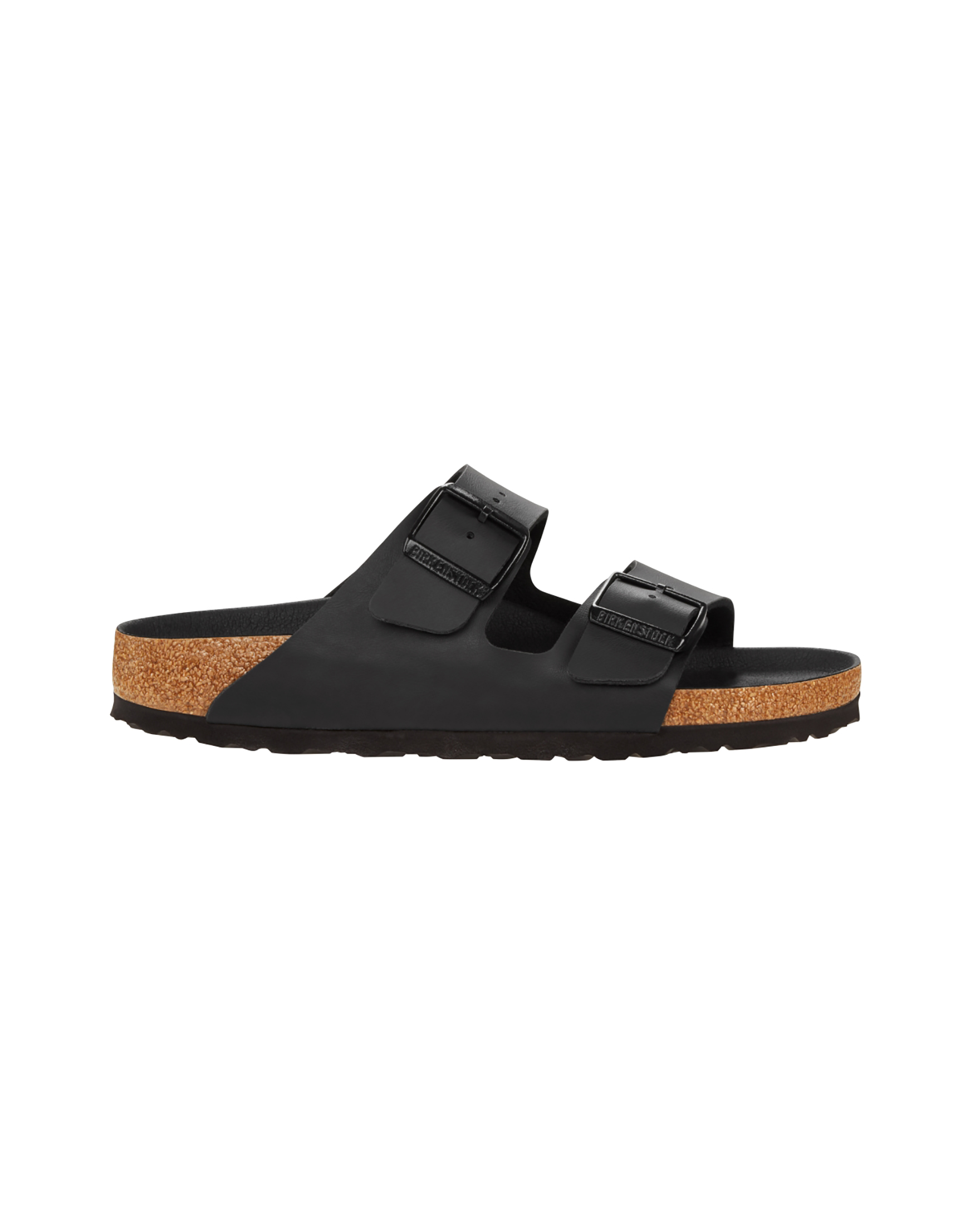 Sandalo Arizona Birkenstock nero in Birkoflor con doppia fascetta