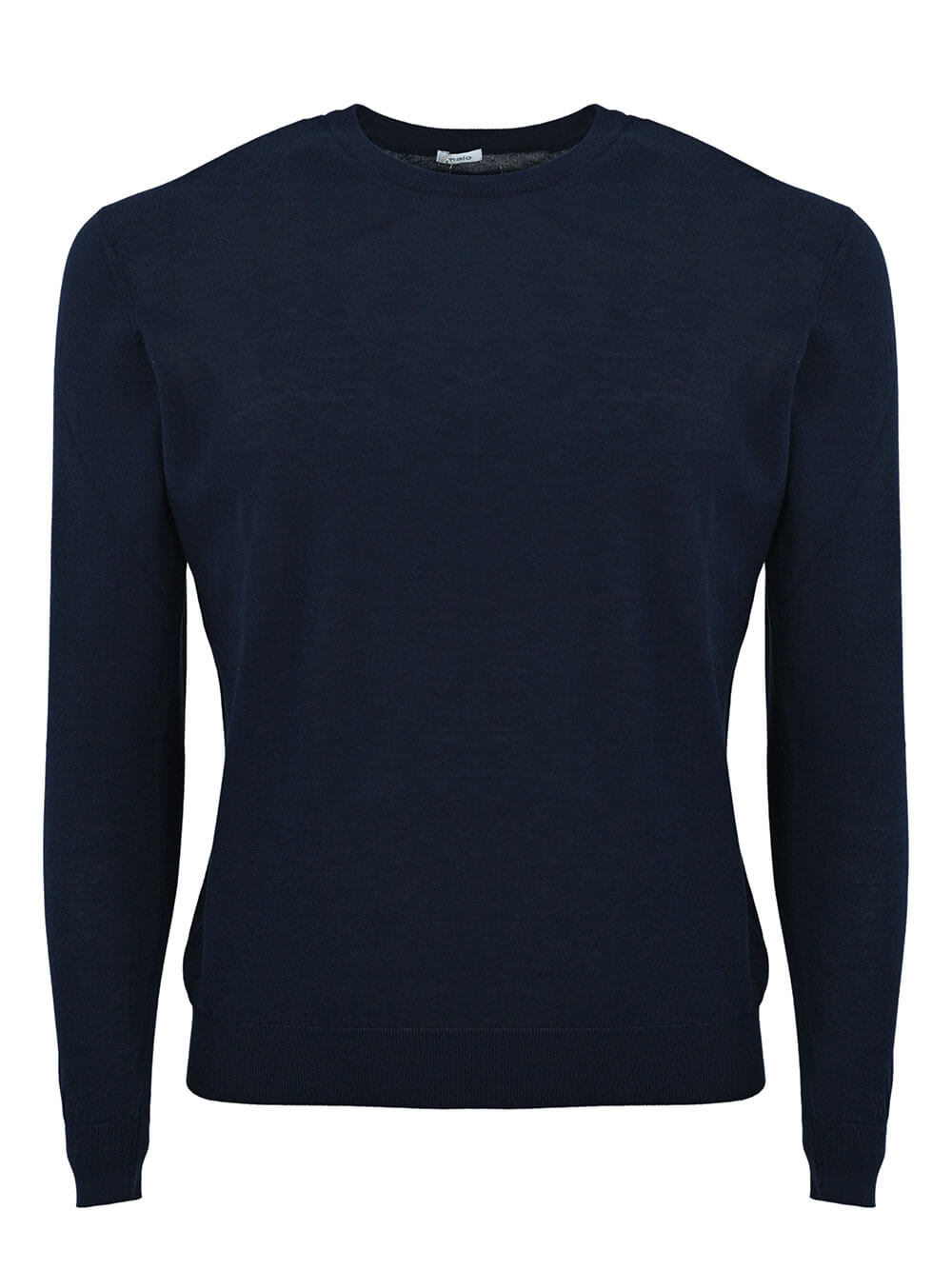 Girocollo in cotone rasato blu