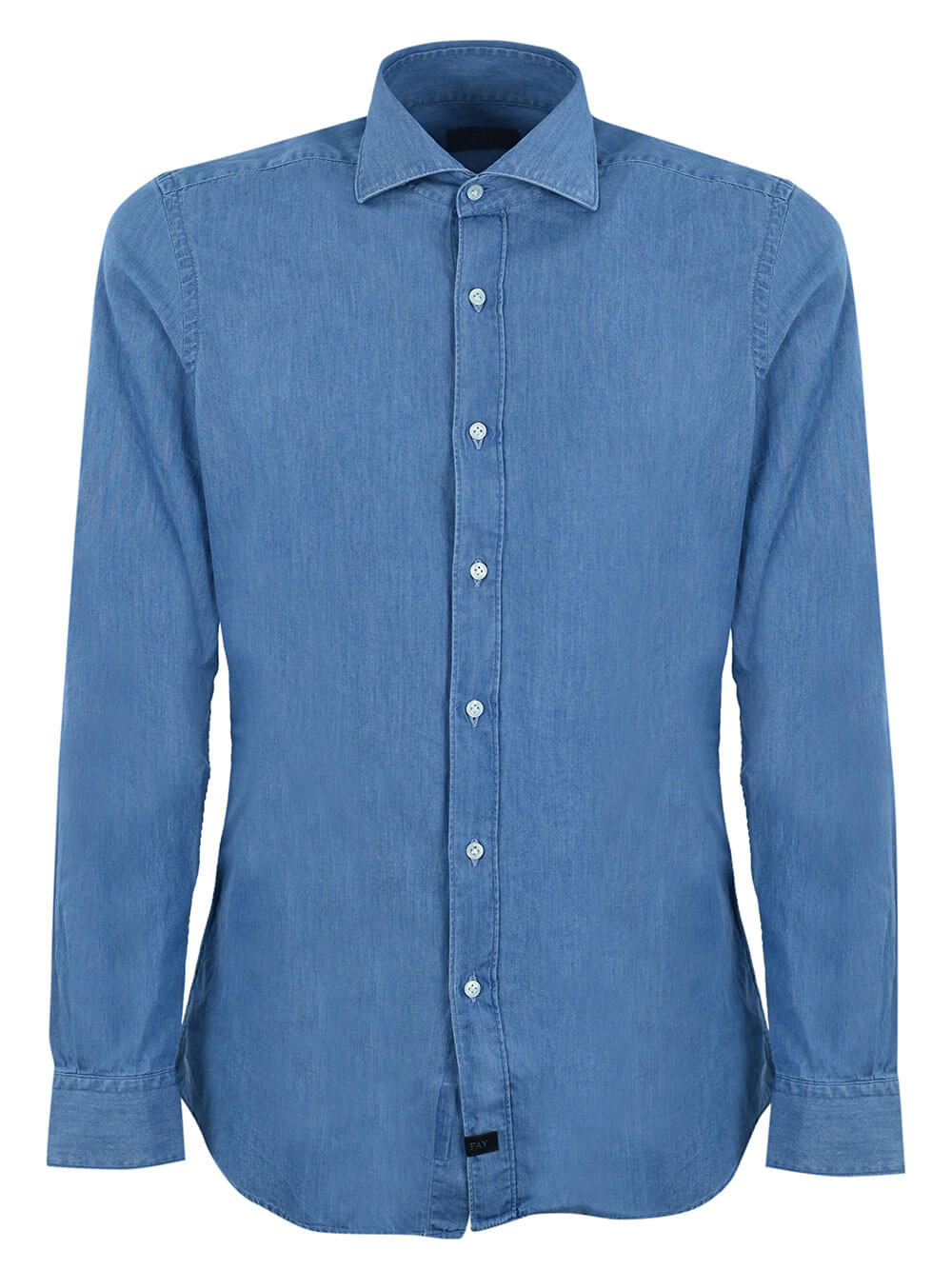 Camicia in denim collo francese