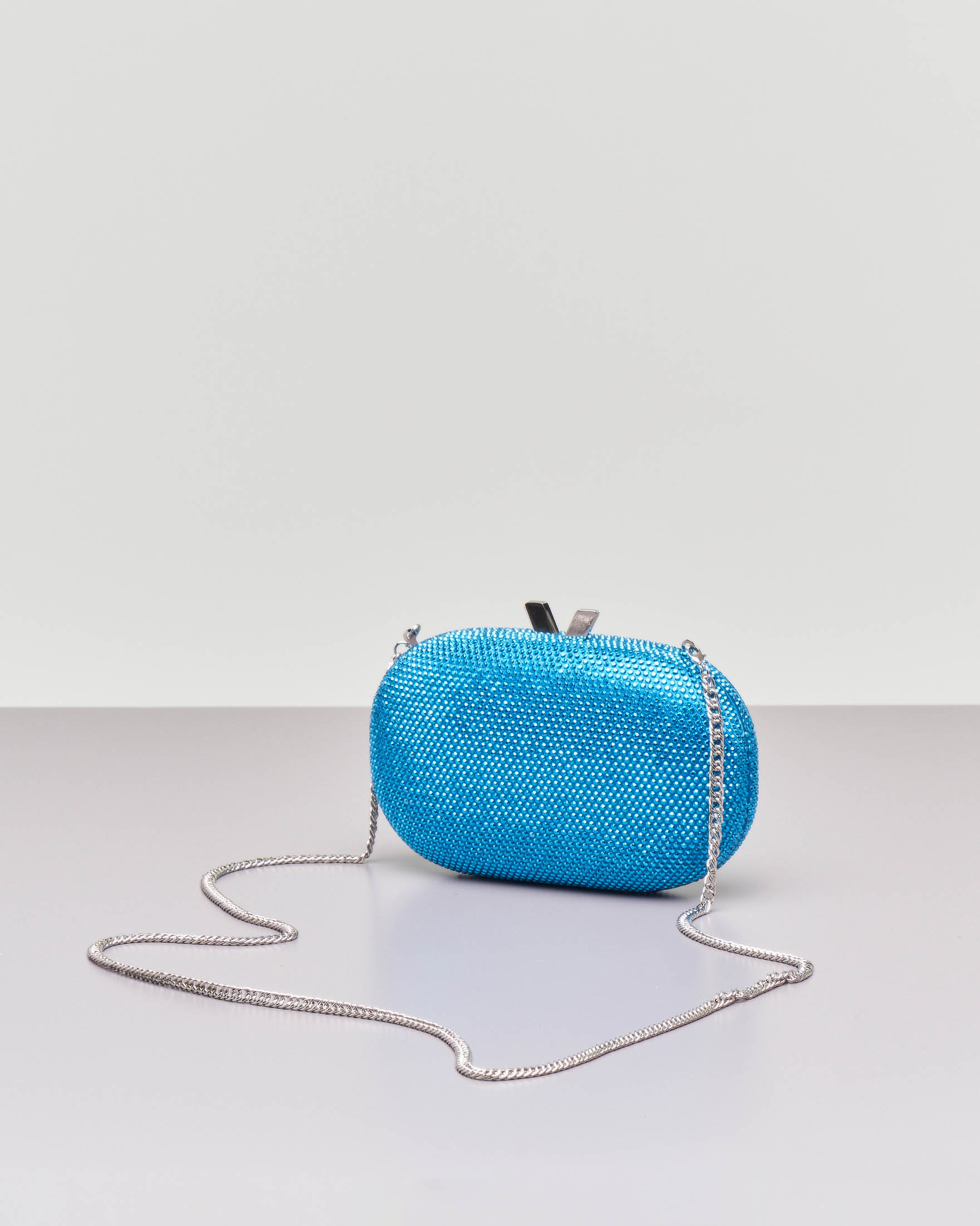 Clutch Pochette Azzurra Elegante Glitter Pochette Donna Blu