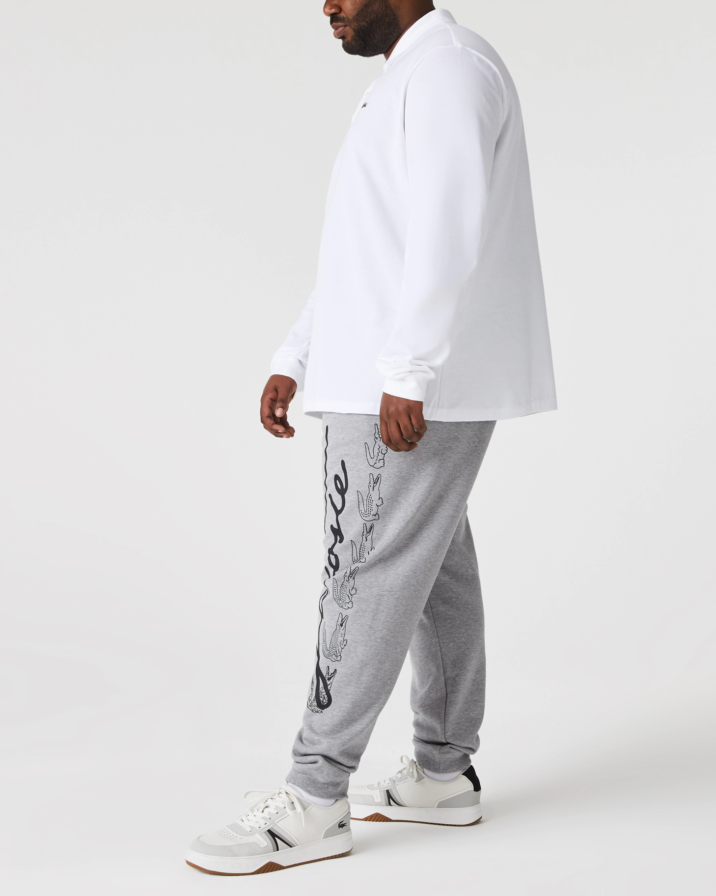 Polo bianca manica lunga classic fit L.13.12 in petit piqué