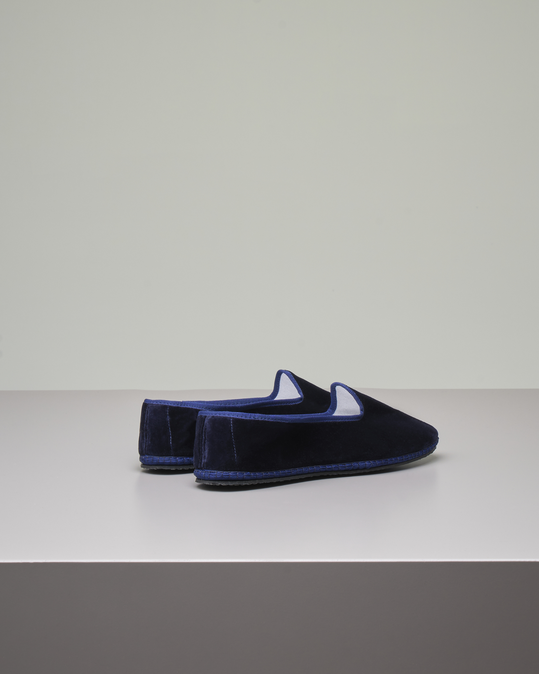 Friulane in velluto blu