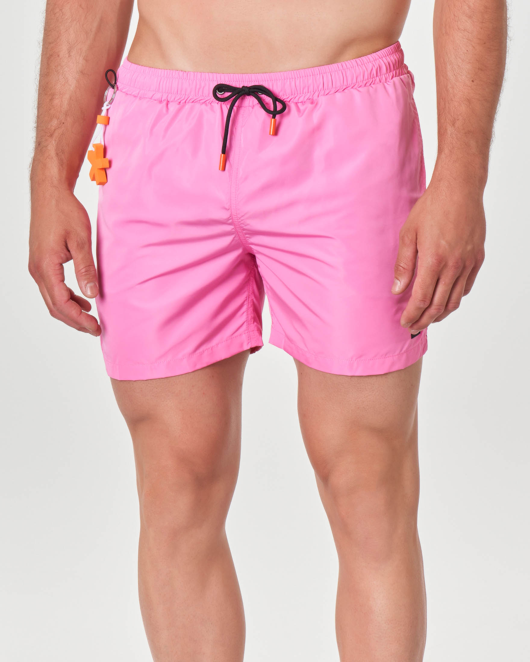 Boxer mare fucsia tinta unita con taschino sul retro