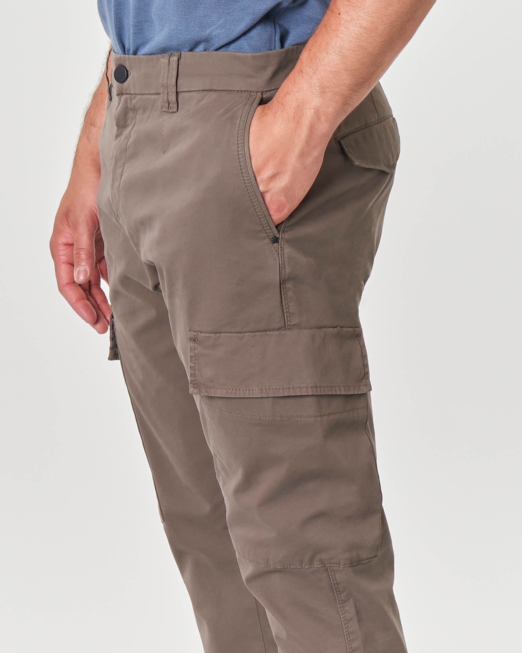 Pantalone cargo fango in cotone stretch