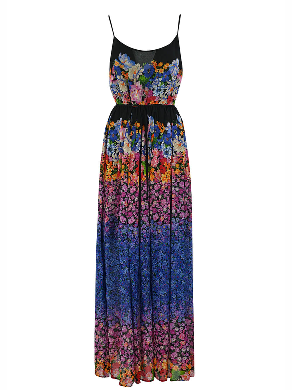 Abito lungo in georgette a fiori