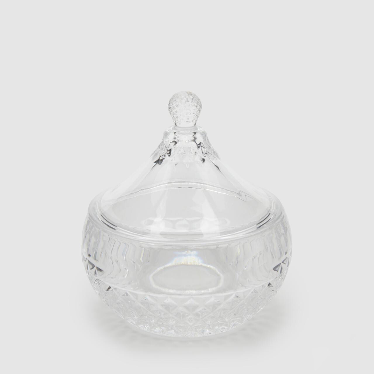 Contenitore in Vetro Coppa Bombato con Coperchio d.12 h.16 Edg