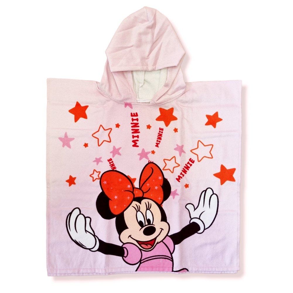 Poncho in spugna Minnie Mouse accappatoio rosa per bambine