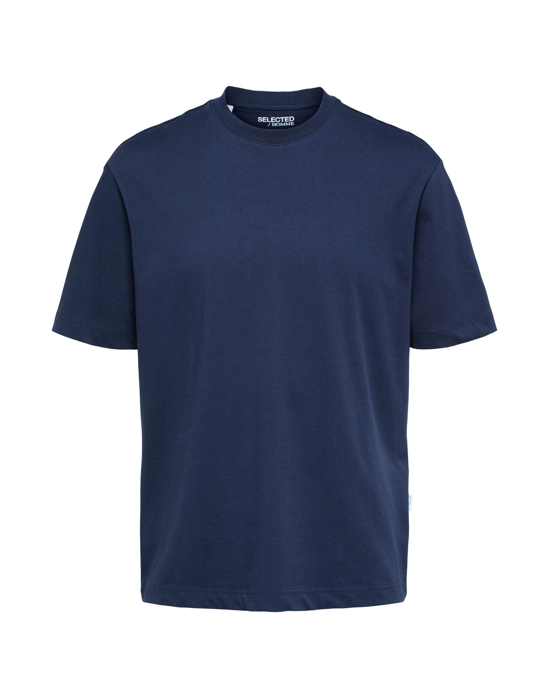 T shirt blu mezza manica tinta unita