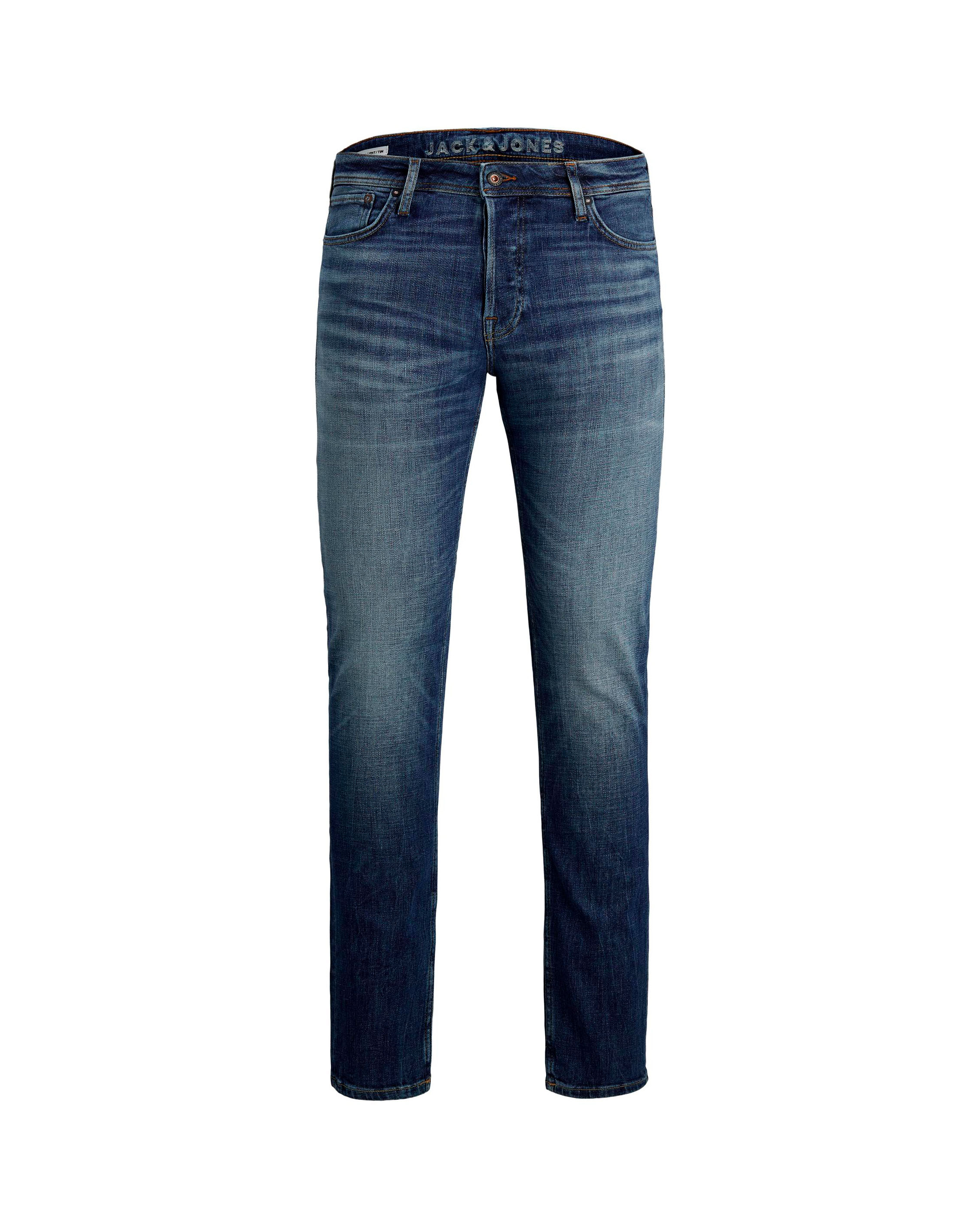 Jeans Tim a gamba dritta in cotone stretch lavaggio scuro con baffature