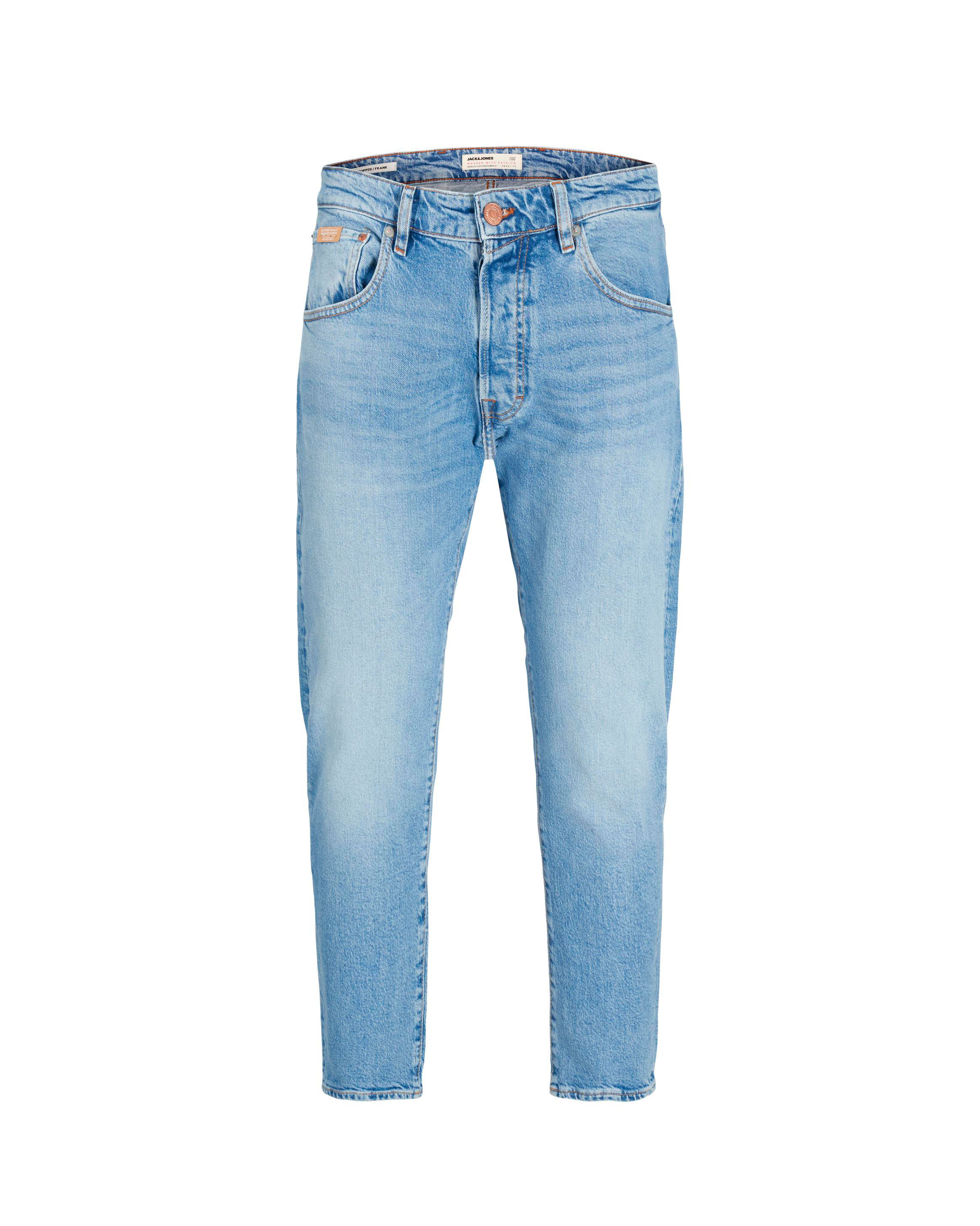 Jeans Frank wide fit cropped in cotone stretch lavaggio chiaro bleach