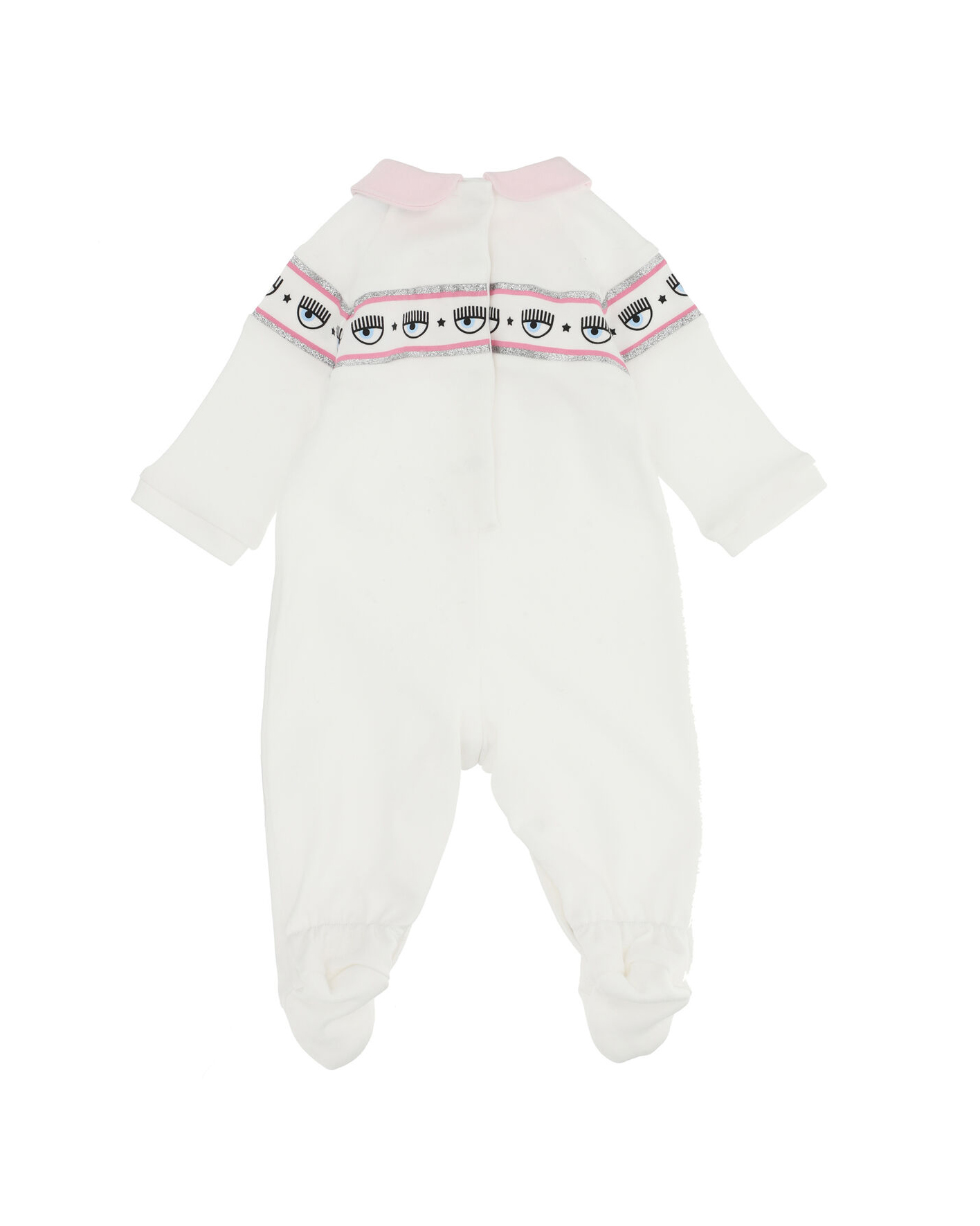 Tutina bianca in cotone con fascia porta logo eyestar 1-6 mesi