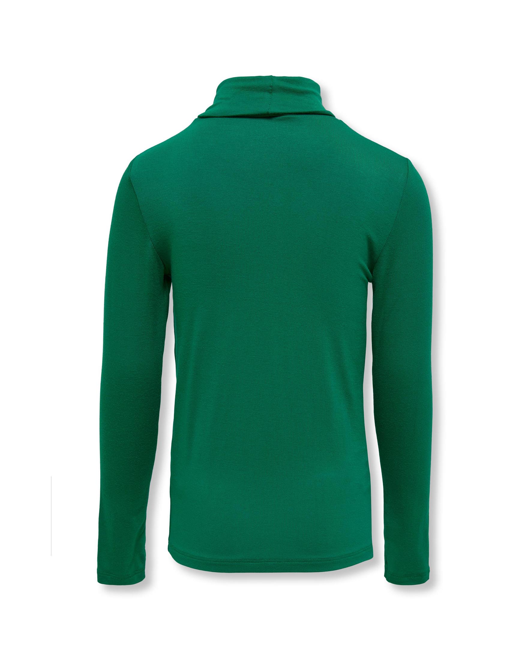 T-shirt lupetto verde a maniche lunghe in viscosa stretch 8-14 anni