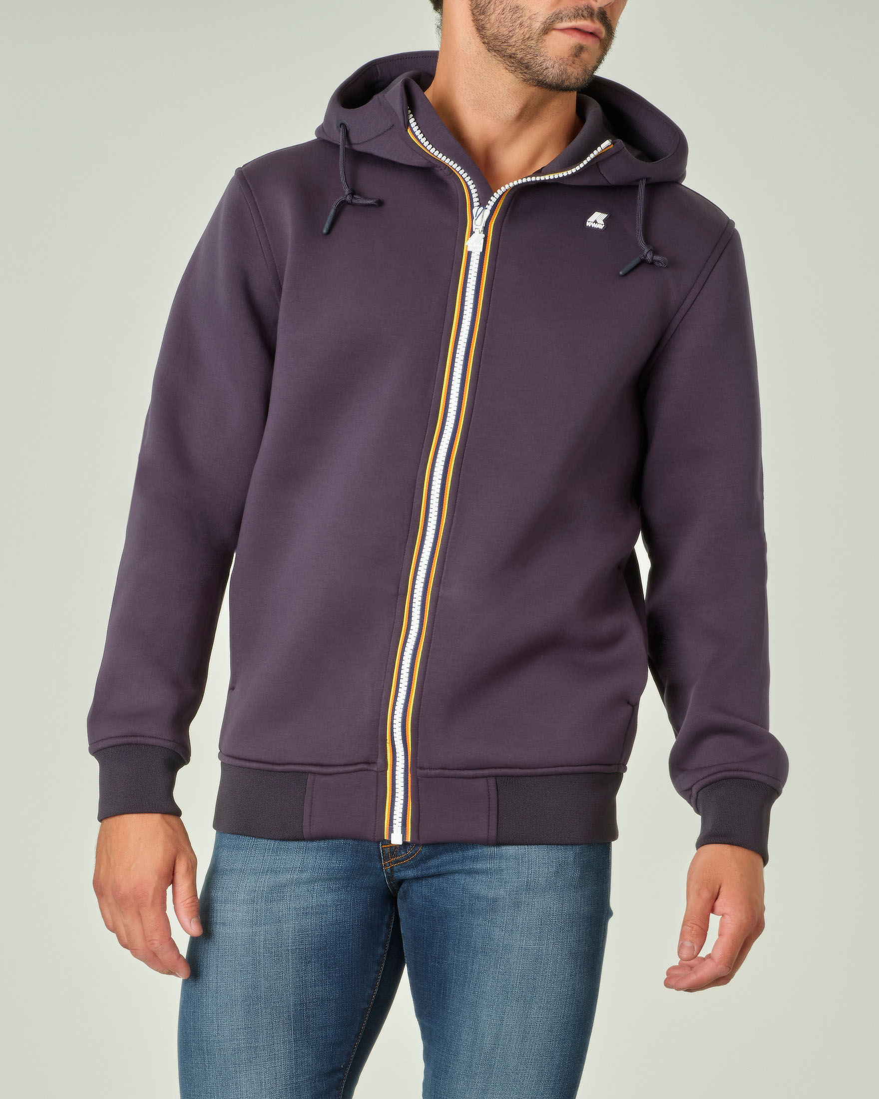 Felpa Rainer Spacer blu con cappuccio e chiusura zip