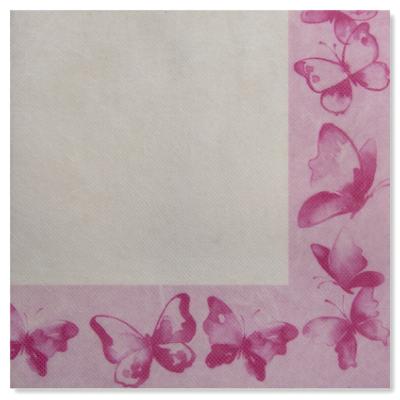 20 TOVAGLIOLI 33x33 2V FARFALLE  ROSA PINK