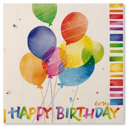 20 TOVAGLIOLI 33x33 3V HAPPY BIRTHDAY