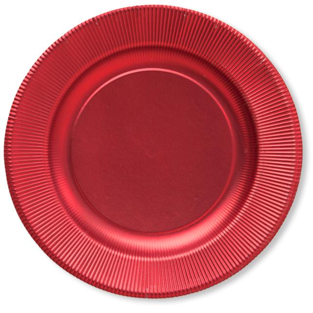 8 PIATTI GRANDI RIGHE Ø 27 ROSSO SATINATO