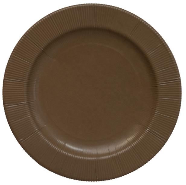 EX.TRA. PLASTIC FREE - 8 PIATTI GRANDI RIGHE Ø 27 HAVANE