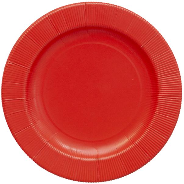 EX.TRA. PLASTIC FREE  - 8 PIATTI PICCOLI RIGHE Ø 21 ROUGE
