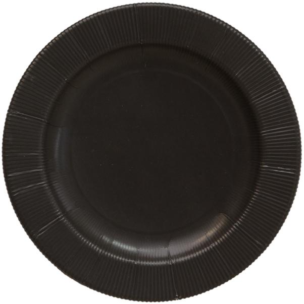 EX.TRA. PLASTIC FREE  - 8 PIATTI PICCOLI RIGHE Ø 21 NOIR