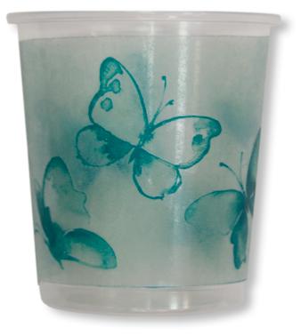 8 BICCHIERE PPL CC 250 FARFALLE VERDE