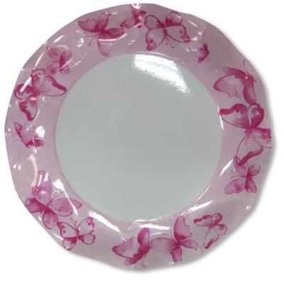 8 PIATTI GRANDI Ø 27 FARFALLE ROSA PINK