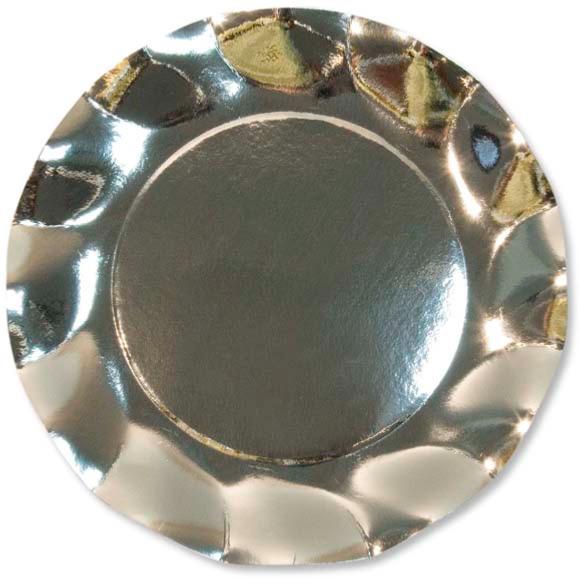 10 PIATTI MEDI Ø 24 ARGENTO LUCIDO 