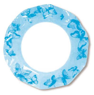 8 PIATTI PICCOLI Ø 21 FARFALLE TURCHESE