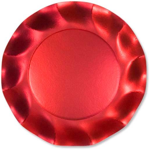 8 PIATTI PICCOLI PETALO Ø 21 ROSSO SATINATO