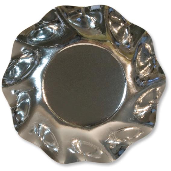 10 PIATTI SCODELLE PETALO Ø 24 ARGENTO LUCIDO  