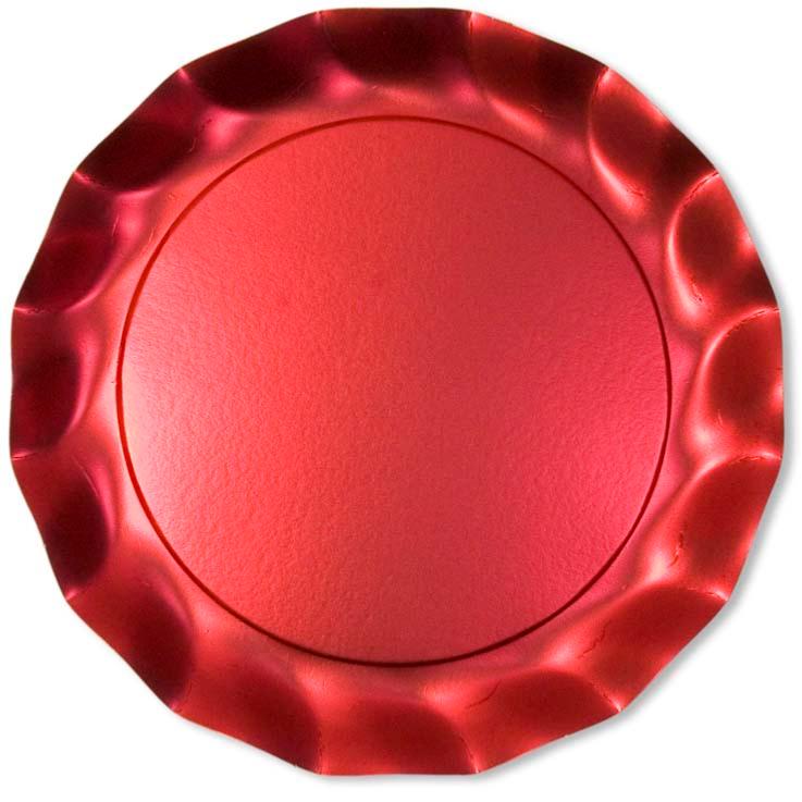 4 PIATTI MAXI PETALO Ø 32,4 ROSSO SATINATO