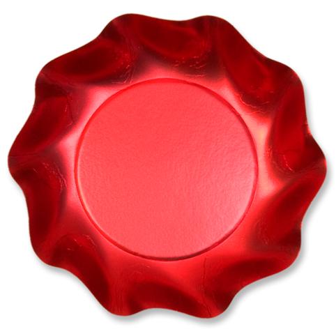 10 PIATTI COPPETTA PETALO Ø 18,5 ROSSO SATINATO