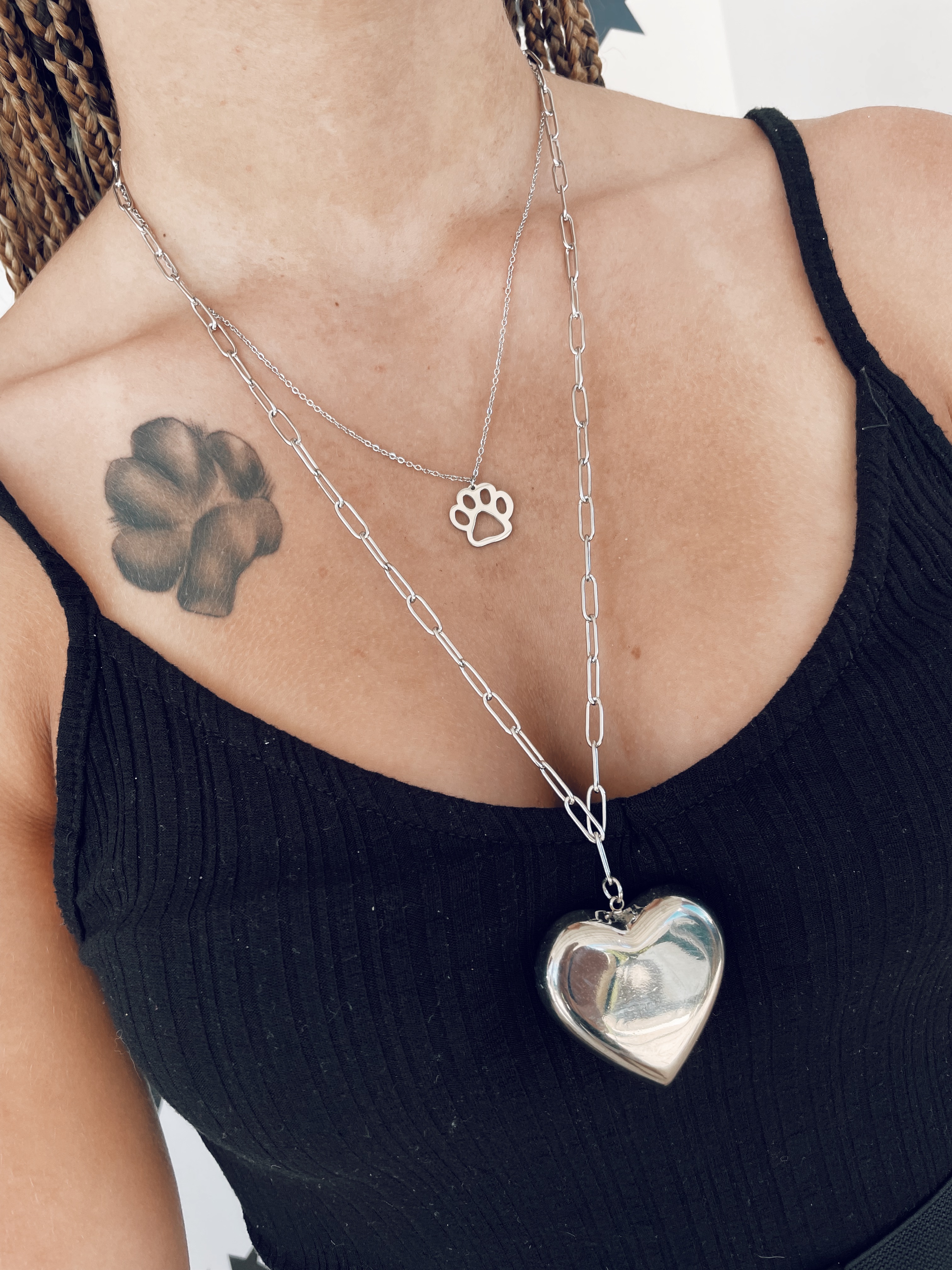 Collana con cuore bombato personalizzato