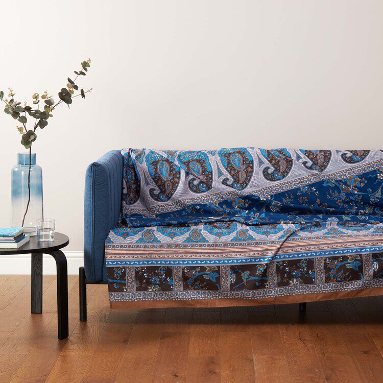 Bassetti Granfoulard Telo Copridivano Multiuso – 180x270 Cm, Puro Cotone Americano, Paisley, Certificato OEKO-TEX