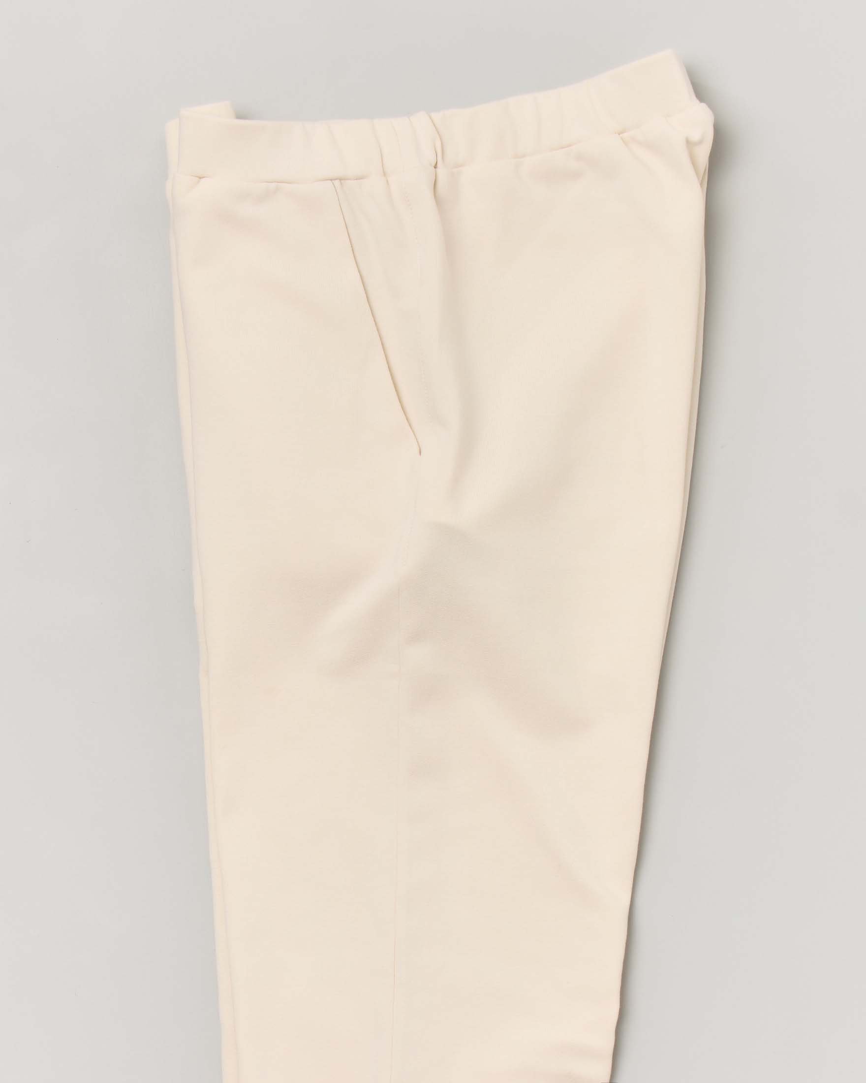 Pantaloni avorio in jersey di cotone stretch 36